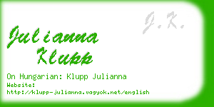 julianna klupp business card